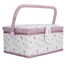 Portable Fabric Sewing Basket Organizer, Wrinkle-Free, Elastic, Durable Sewing Box for Craft Supplies and Kits