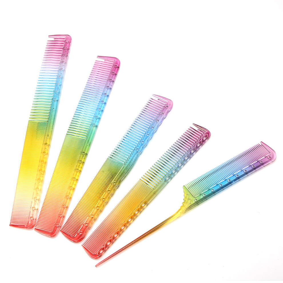 Unisex 5Pcs Professional Resin Hair Cutting Combs For Salon & Home Styling