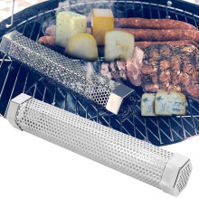 12in Stainless Steel BBQ Smoked Pipe with Brush Hook for Grilling
