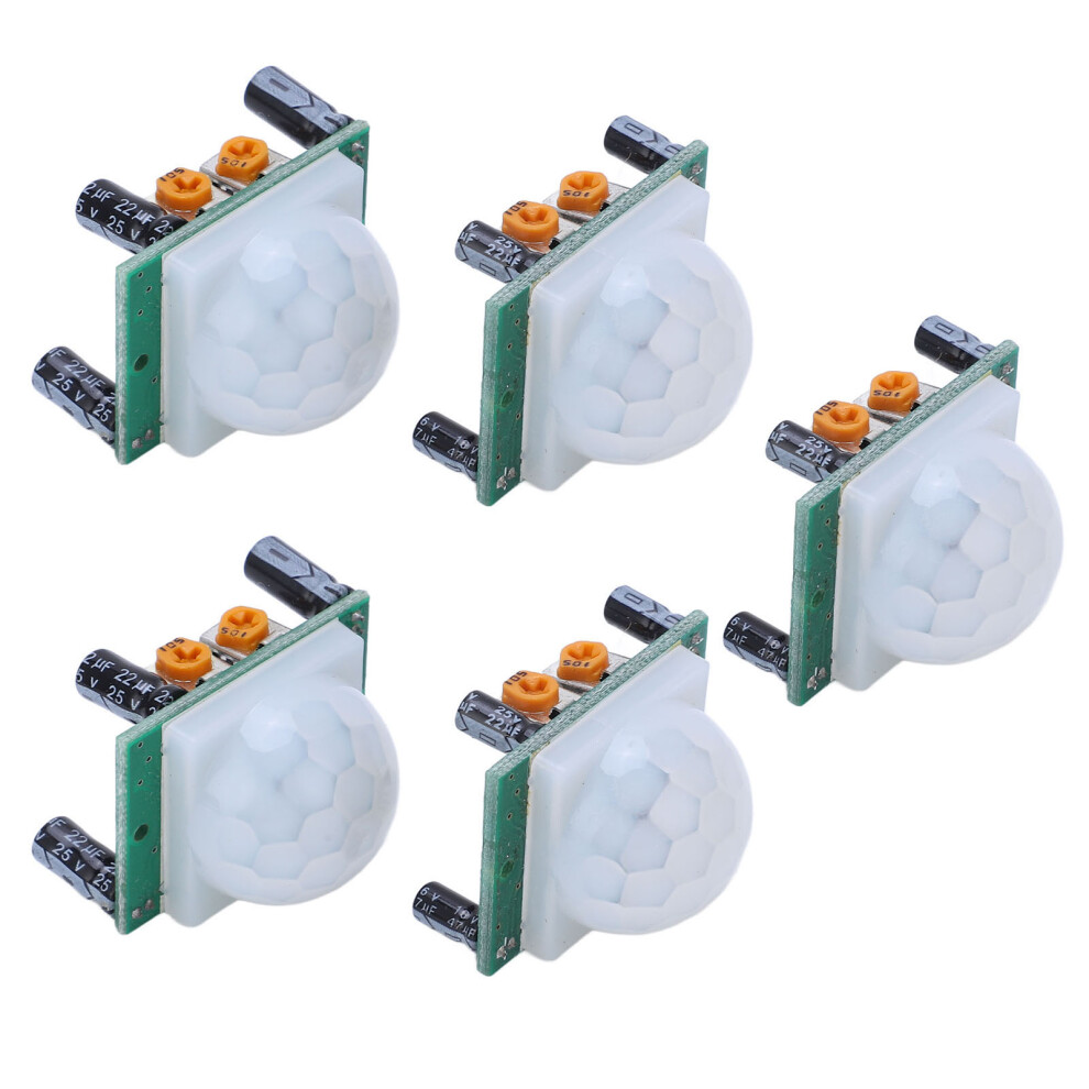 5Pcs Pir Ir Human Motion Detector Module Pcb, Green/White, Dc4.5-20V 4931340919669