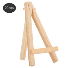 20Pcs Mini Wooden Easel Artware for Art Display Natural A-Frame Tripod Holders