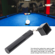Billard-Queue-Stift Kreidehalter 3-in-1 tragbar Billiard-Queue-Kreideabdeckung Tippricker Reinigungswerkzeug Schwarz