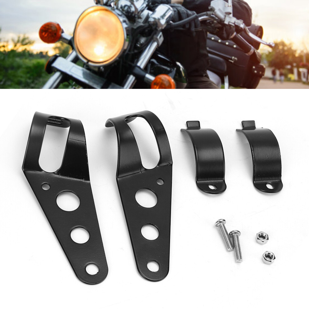 Universal Aluminum Headlamp Bracket For 35-43Mm Forks, Black 8761340925874