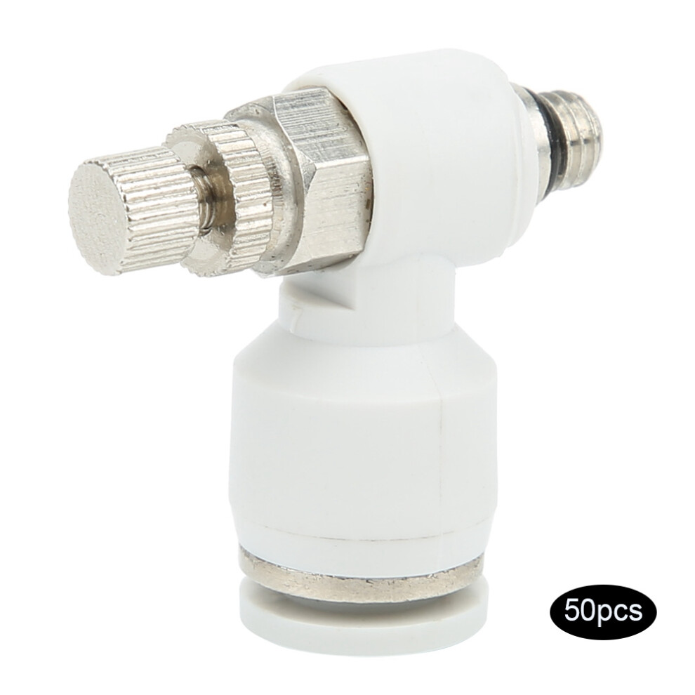 50Pcs Air Flow Control Valve Pneumatic White 6Mm Quick Connect 9391340927531
