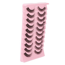 10 Paare falsche Wimpern Set DD Curl Wispy Fluffy Wiederverwendbar 3D Mehrschichtige Fake-Augenwimpern für Make-up Cosplay Typ 2