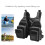 Black Polyester Fishing Vest with Adjustable Straps & Multiple Pockets, Free Size 6