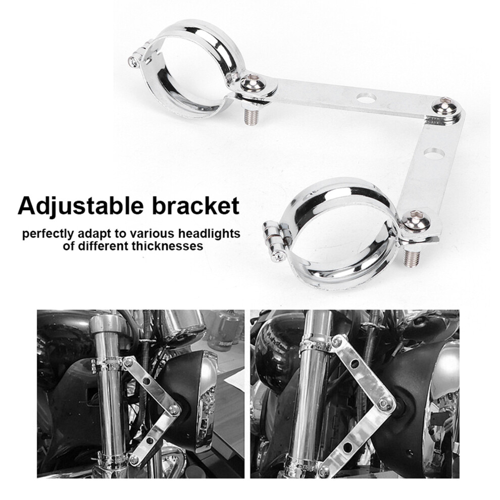 Universal Cnc Aluminum Headlight Fork Clamp 41-51Mm Electrosilver 4121340930614