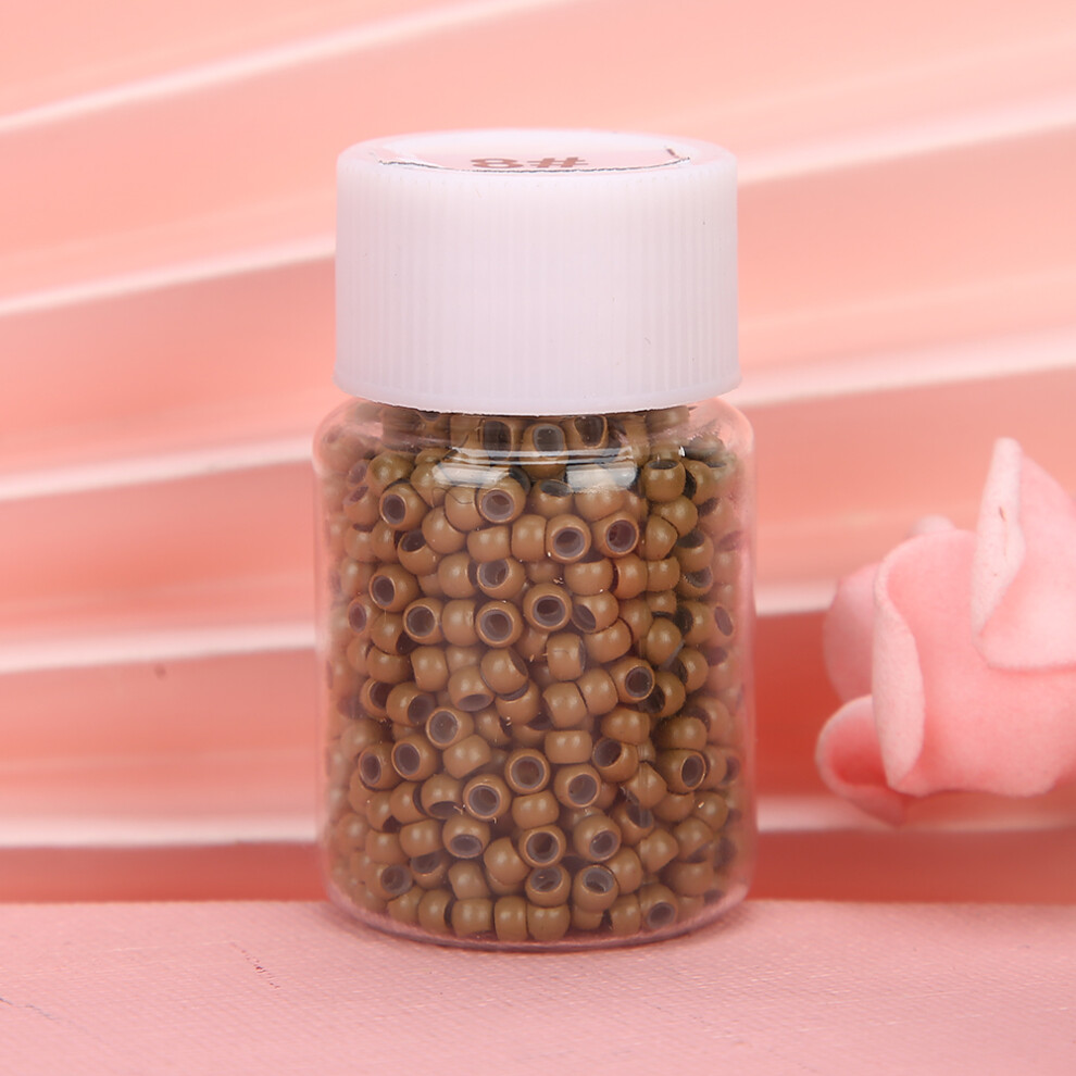 Unisex 1000Pcs Silicone Micro Links Hair Extension Rings 8# Small Beads