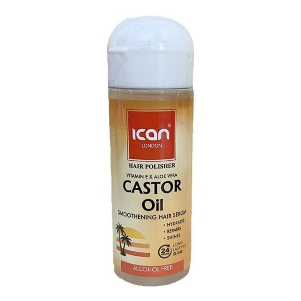 iCan London Hair Polisher Castor Oil Smoothening Hair Polisher Serum Alcohol Free - 207ml