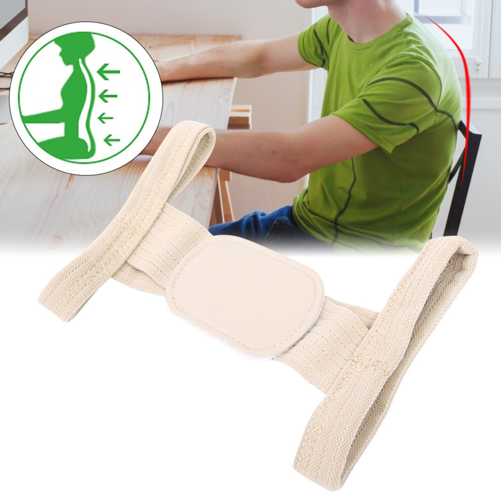 Beige Elastic Hunchback Corrector Brace For Better Posture Beltm