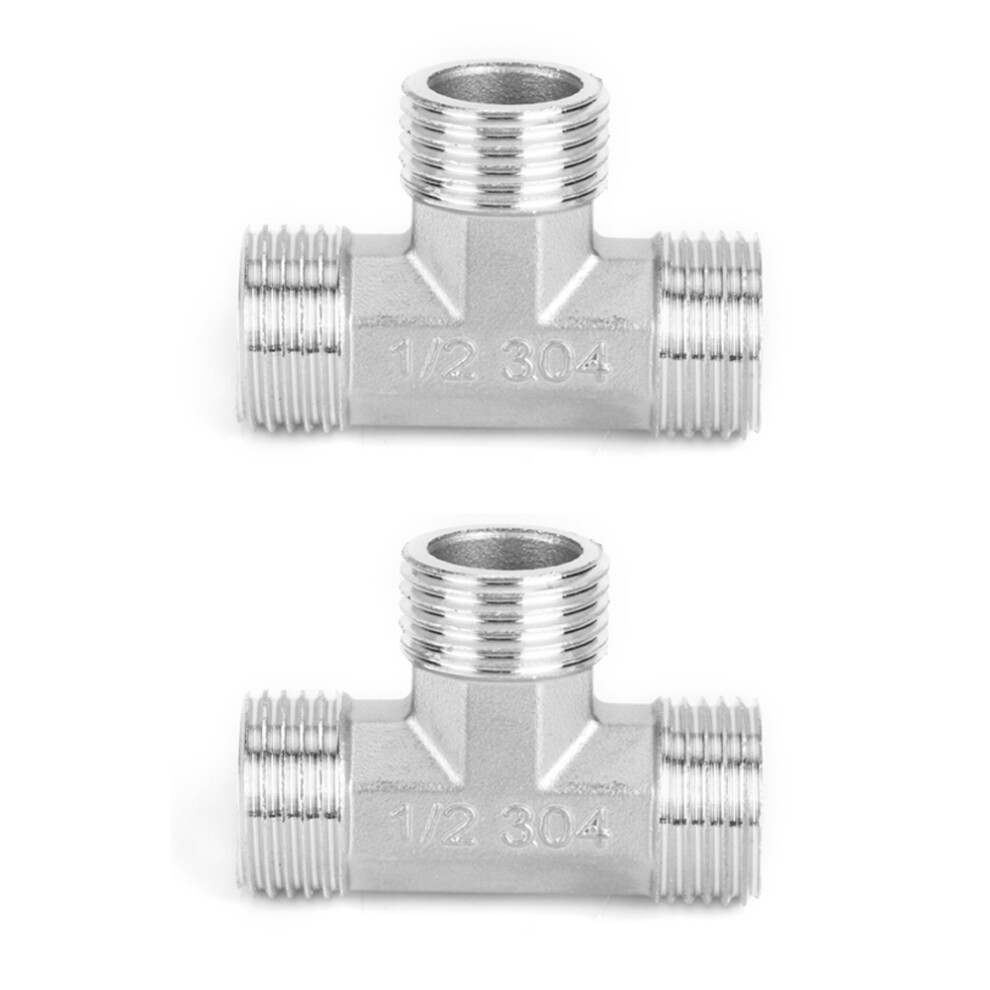 G1/2In Stainless Steel T-Shaped Pipe Tee Connector, 5X3.7cm 9431340934327