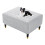 Ottoman Cover Rectangular Stretchable Footstool Protector with Elastic Base for Living Room Storage Light Grey Small 1