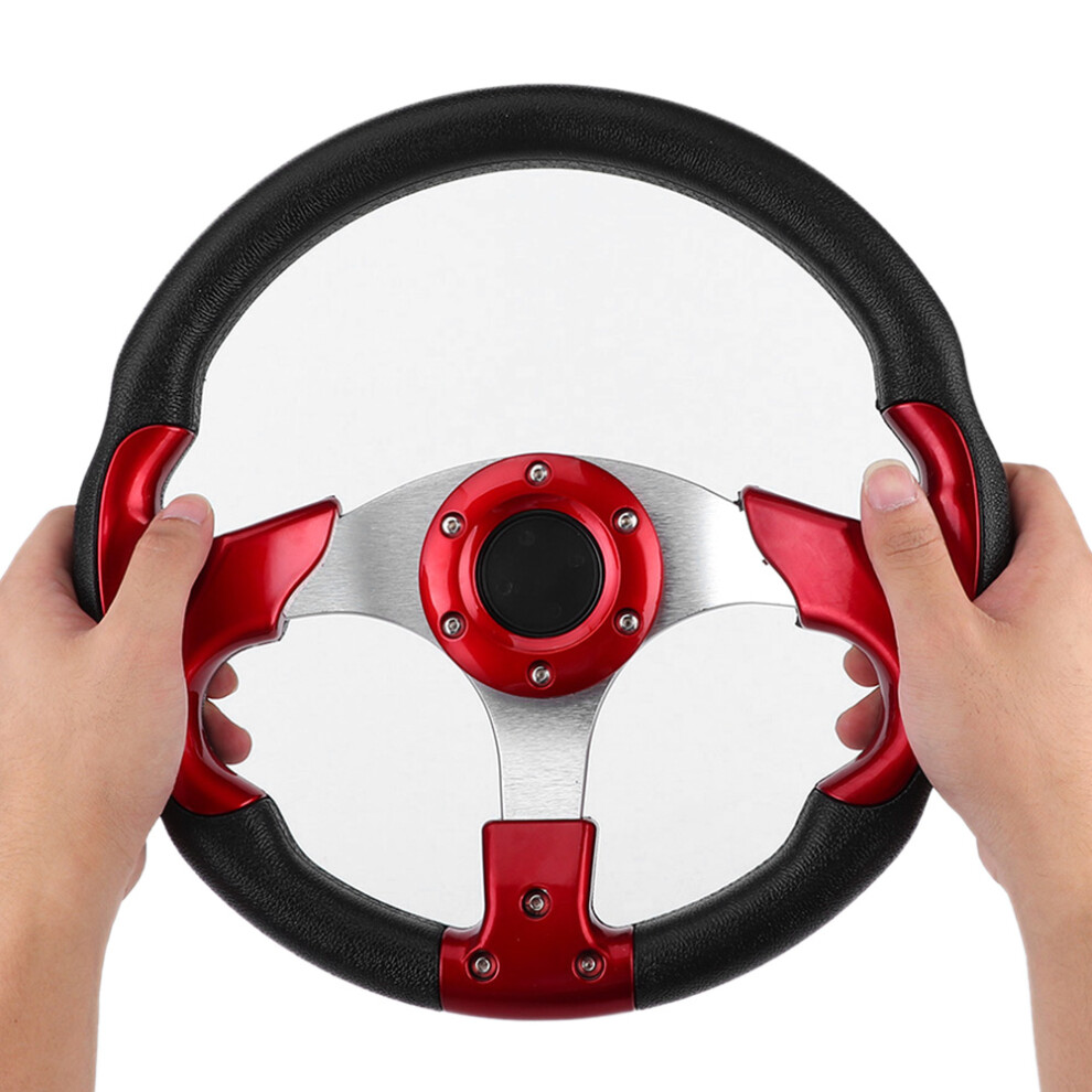Universal Racing Car Steering Wheel 320Mm 12.5In With Horn Button Pvc Red 8471340936007