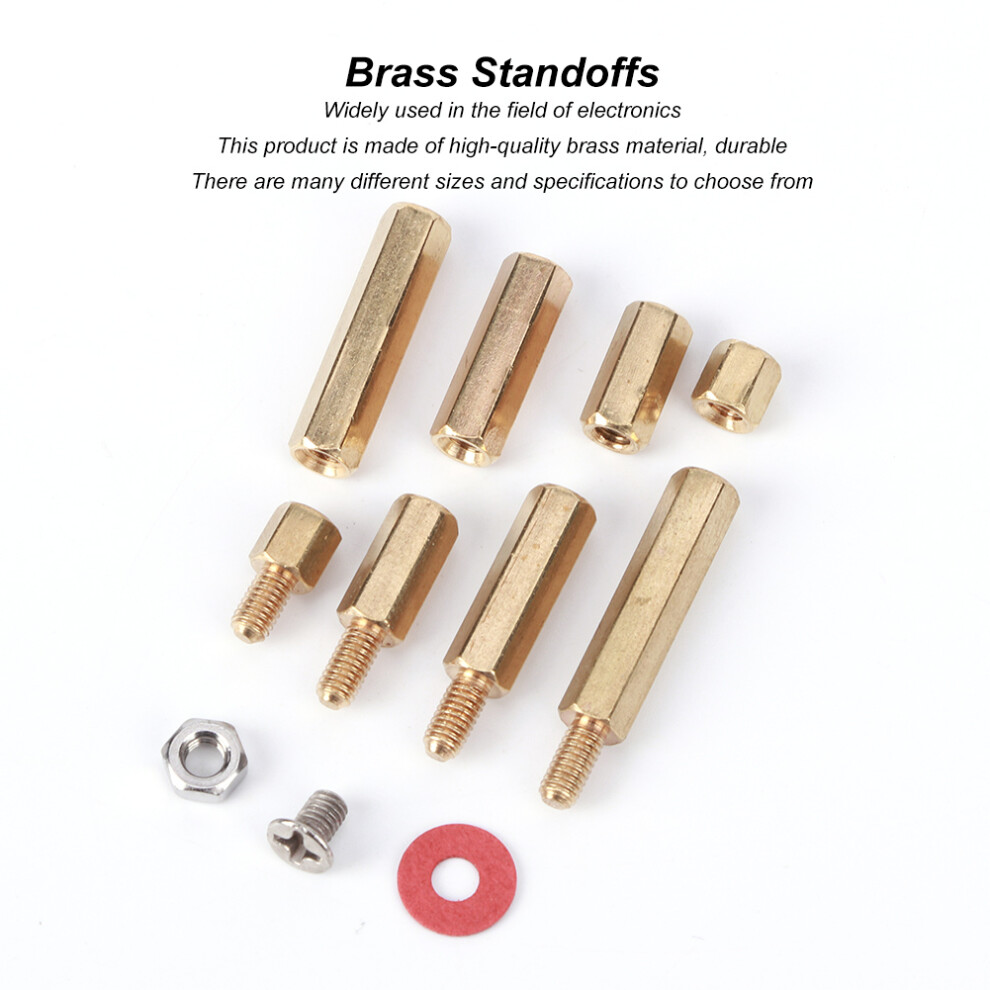 140Pcs M3 Brass Standoff Screw Nut Washer Assortment Kit 4621340936963