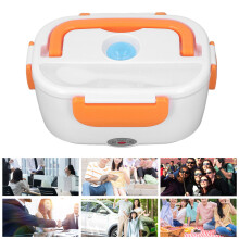 Elektrischer Lunchbox Split Haushalts-Mini tragbar Mehrzweck-Orangen-Elektrolunchbox Lebensmittelwärmer 100‑240V EU-Stecker