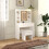 Westwood WestWood White Dressing Makeup Table Set Stool LED Mirror Hooks Adjust Shelves 11