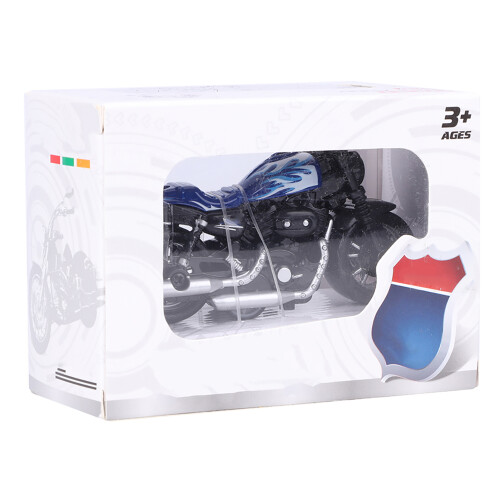 Pull Back Alloy Motorbike Toy for Children Blue Highly Simulated Model 1
