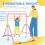 Homcom HOMCOM Kids Gymnastic Bar w/ Adjustable Height, Foldable Training Bar - Pink 9