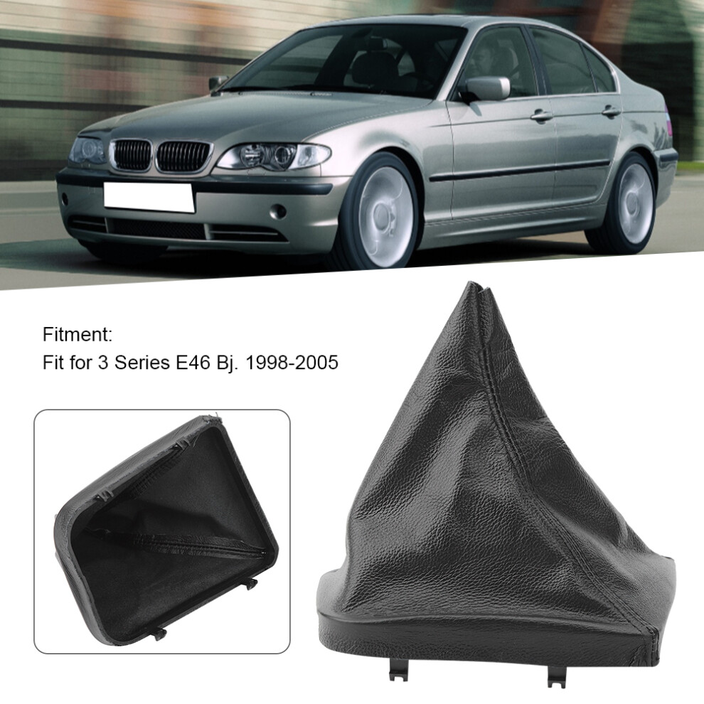 Leather Gear Shift Boot For Bmw 3 Series E46 1998-2005 Black 4671340942303