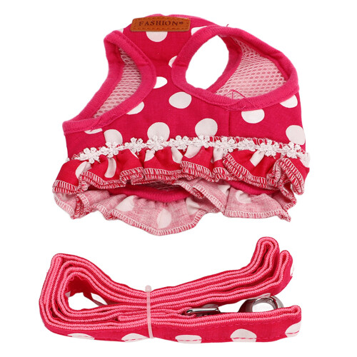 Dots Design Arnés de algodón para perros Rosa XL Ajustable 2