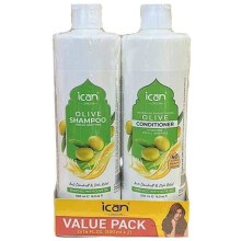 ican London Olive Oil Enriched Anti Dandruff, Itch Relief Formula Shampoo & Conditioner DUO - 500ml Each