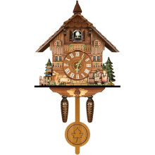 Cuckoo Clock Wooden Vintage Wall Clock with Pendulum Battery Operated for Home Cafe Restaurant Decor