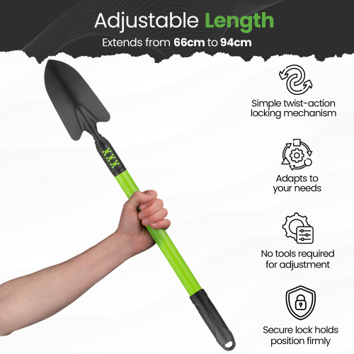 Telescopic Long Handle Gardening Trowel Hand Tool 2