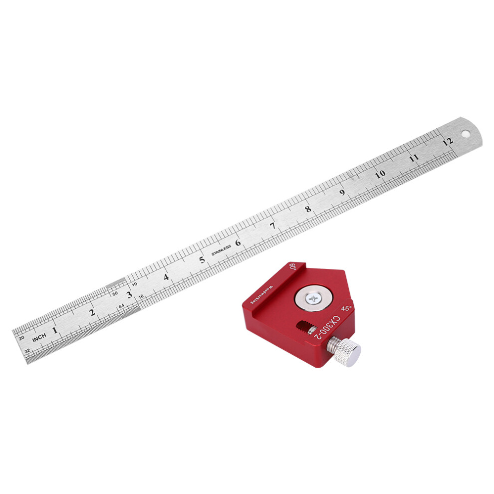 Cx300-2 Aluminum Woodworking Scribing Ruler 300Mm High Precision Angle Tool 8081340948483