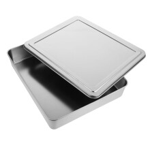 Stainless Steel Rectangular Baking Pan with Lid, Versatile Bakeware for Lasagna and Casseroles, Silver Color