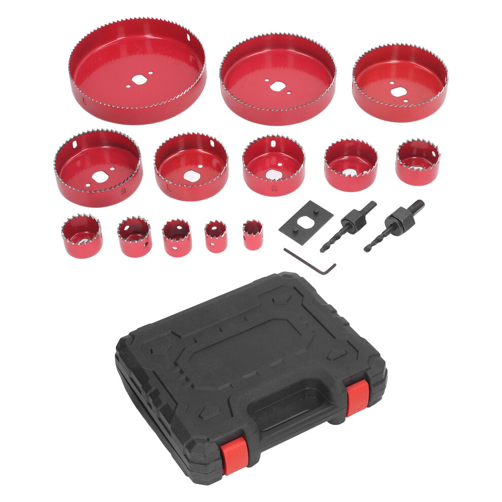 17Pcs Hole Saw Kit Bi Metal Drill Bit Set Heavy