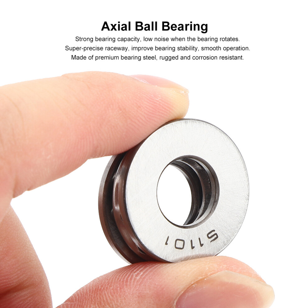 High Precision 5Pcs 51101 Thrust Ball Bearings 2Rs Seal Dustproof 12X26x9mm 9451340958604