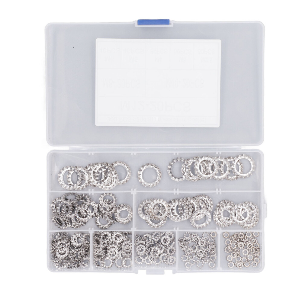 300Pcs External Tooth Washer Stainless Steel