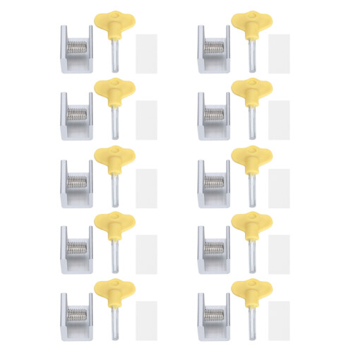 10 Pack Aluminum Window Lock Safety Lock with Keys 3x2.5cm 1