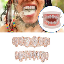 Teeth Set Halloween Prop Accessory Brass Fake Teeth Gold Silver Rose Gold