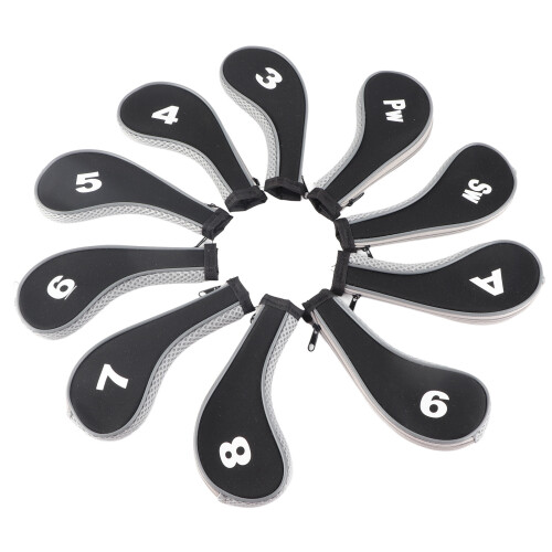10pcs Neoprene Golf Club Iron Head Covers Putter