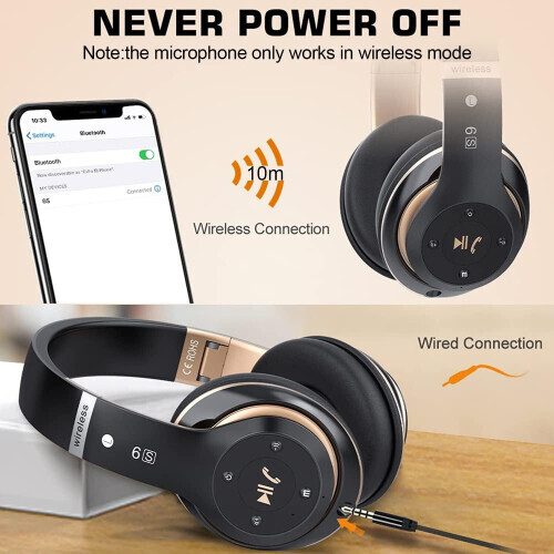(Black) Wireless Headphones Over Ear, [40 Hrs Playtime] 1