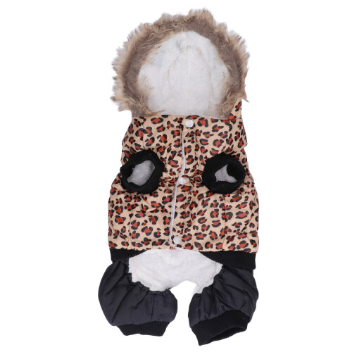 Leopardendruck-Winterhundemantel M - Warmes Polyester 1