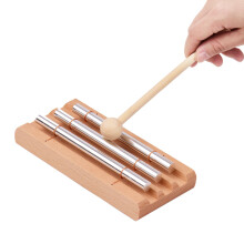 3-Tone Wooden Chimes with Mallet for Meditation and Classroom Use