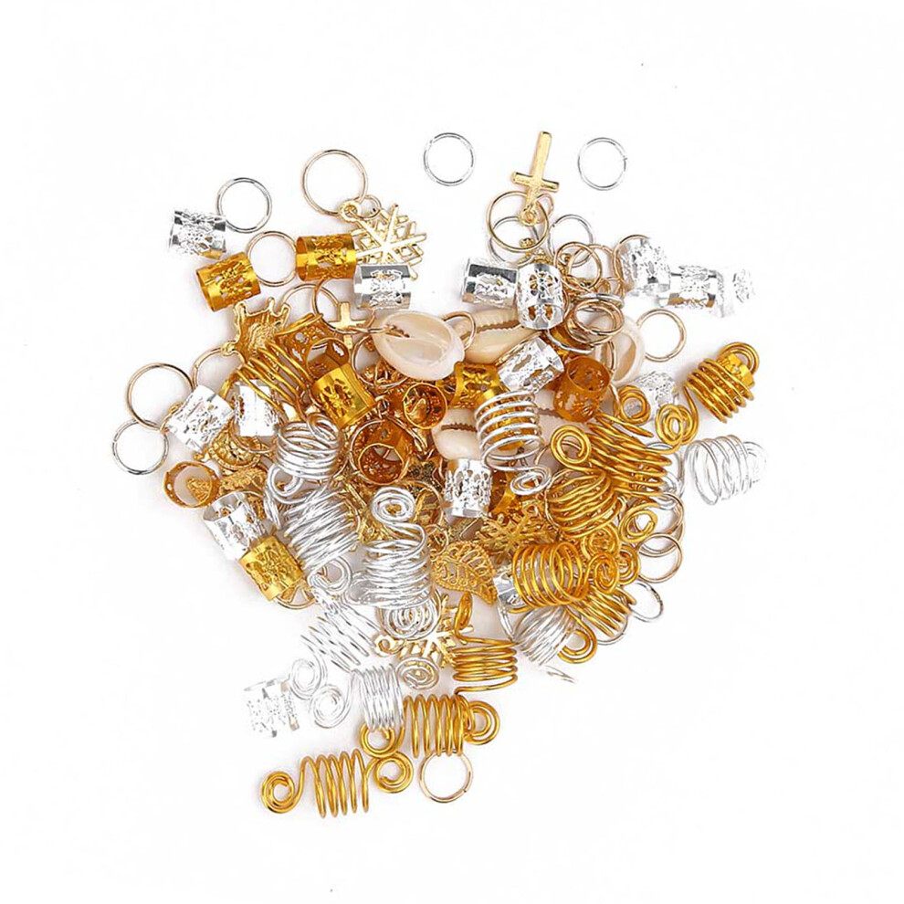 Unisex 120Pcs Hair Braid Rings Dreadlocks Bead Rings Hair Decoration Set Mixed Colors