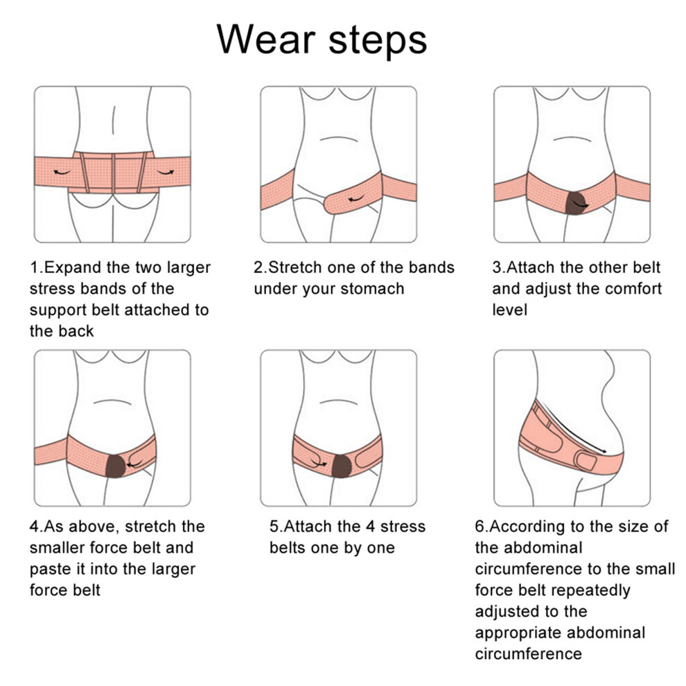 Pregnancy Maternity Support Belt, Postpartum Pelvic Orthopedic Belt, Black/Complexion/Pink, Average Size-image-OPC-PJM9HWV-NEW