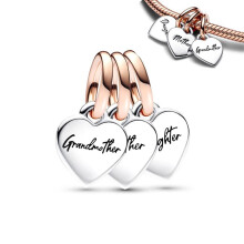 (H200) 2025 925 Sterling Silver Charms Family Love You Sister Mum Daughter Friend Fit Original Brand 1:1 Logo Bracelet Pendant DIY Jewelry Mom Gift