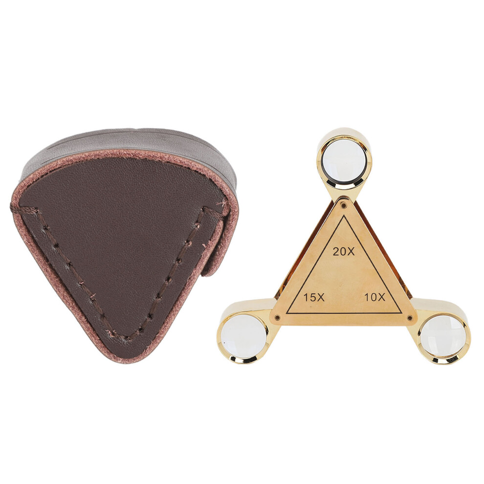 Gold 10X 15X 20X Folding Magnifying Glass Portable
