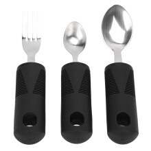 3 Stück Edelstahl-Utensilien mit breiten Gummigriffen