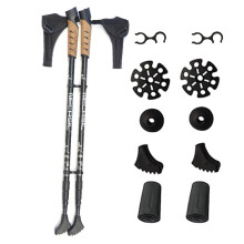 (Silver) 2pcs/lot Nordic Walking Sticks Camping Hiking Aluminum Adjustable Telescopic Alpenstock Trekking Pole walking