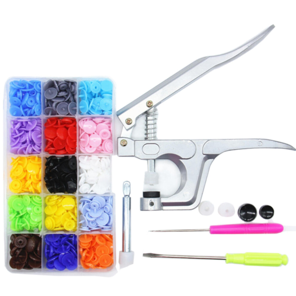 150 Sets T5 Snap Poppers Fasteners Press Studs Snaps Starter Plastic 1 Pliers 3654659446596
