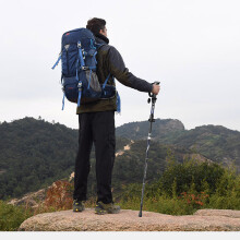 (Short handle Red) Ultralight Foldable Walking Sticks Camping Hiking Folding Trekking Poles Aluminum Walking Poles Telescopic Stick