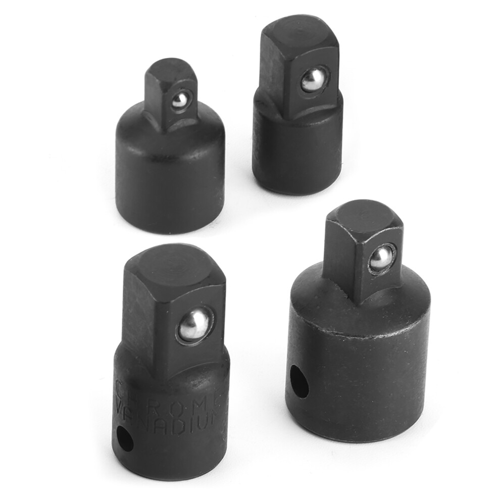 4Pcs Electric Wrench Adapter Set 1/4In 3/8In 1/2In Cr-V Black Converter 7621340978250