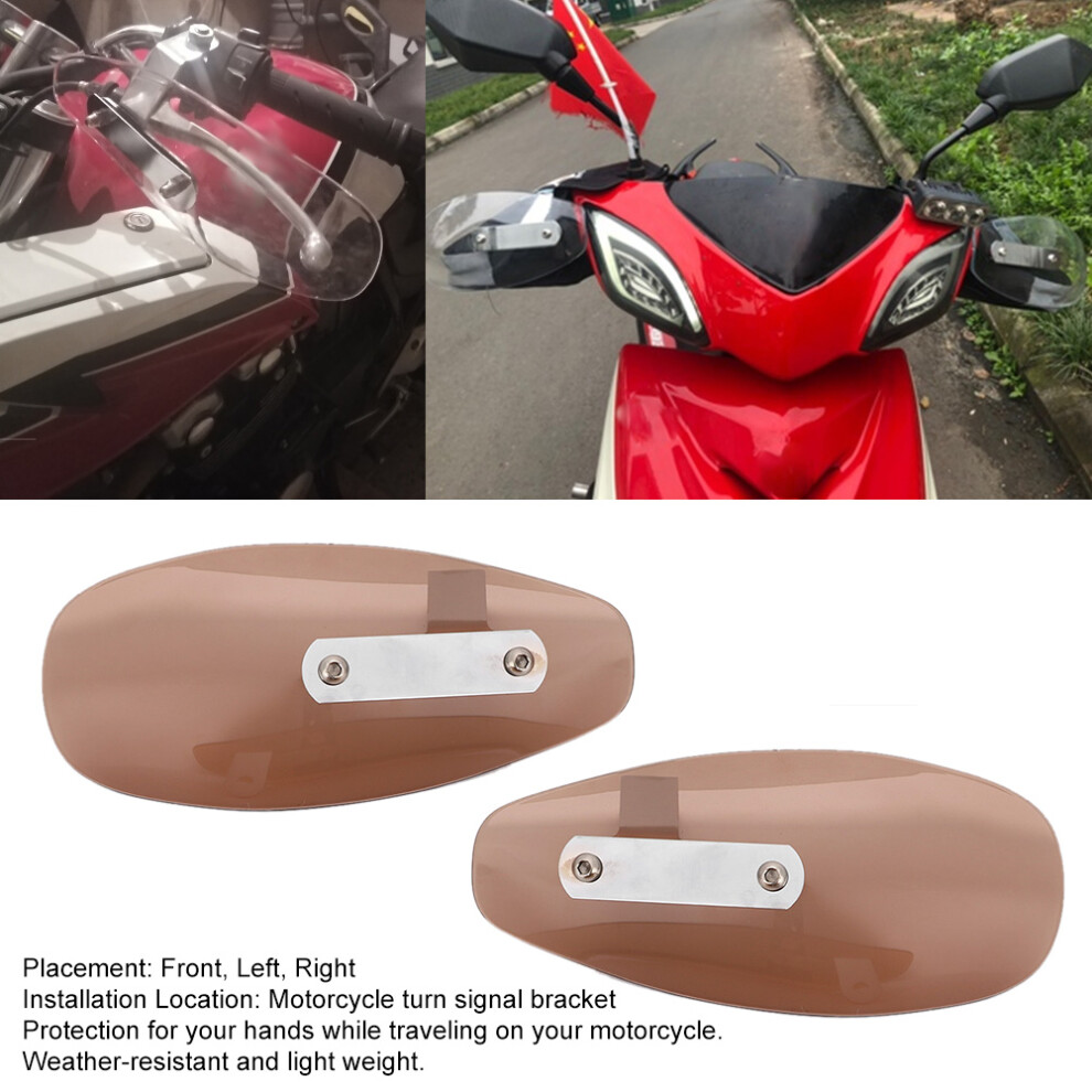 10Mm/0.4In Universal Motorcycle Hand Guard Wind Deflector Tawny, Transparent Black 4641340980971