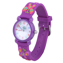 Purple Waterproof Kids Watch with Cartoon Design Exquisite Pattern Great Gift