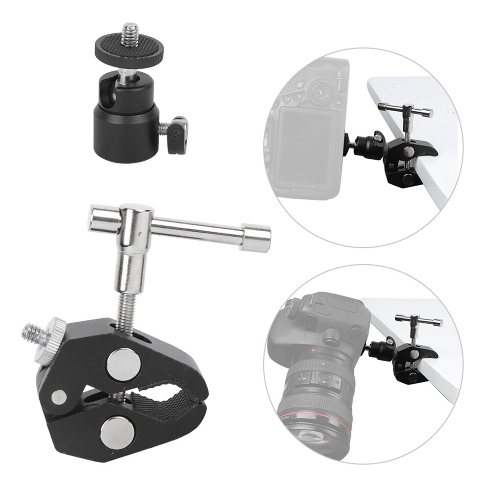 Aluminium Alloy Small Ballhead Clamp For Camera, Microphone & 3/8'' & 1/4'' Light 7891340981820